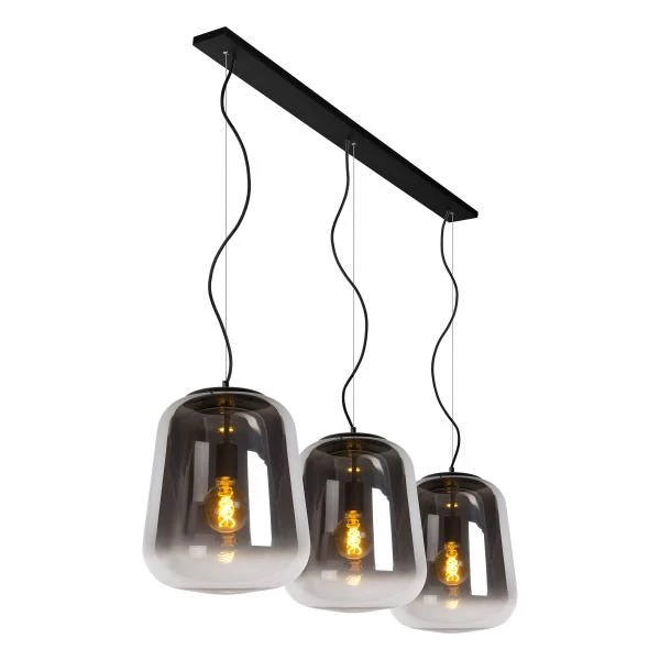 Lucide GLORIO - Hanglamp - 3xE27 - Zwart - detail 4